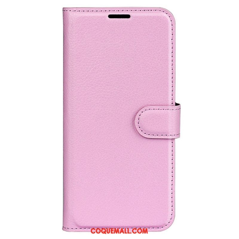 Housse Xiaomi Redmi Note 12/Poco X5 5G Effet Cuir Litchi Classique