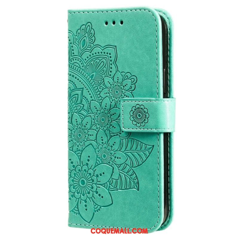 Housse Xiaomi Redmi Note 12/Poco X5 5G Fleur Mandala à Lanière