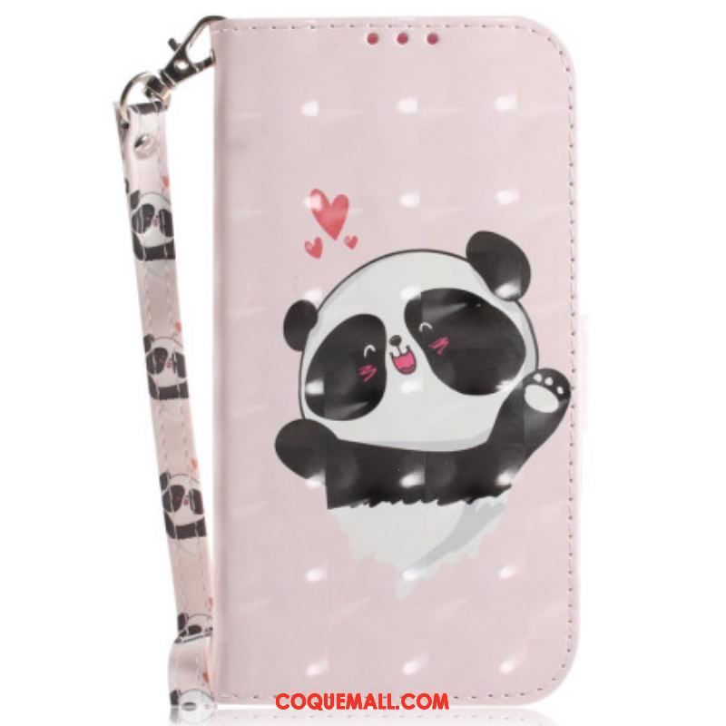 Housse Xiaomi Redmi Note 12/Poco X5 5G Panda Love à Lanière