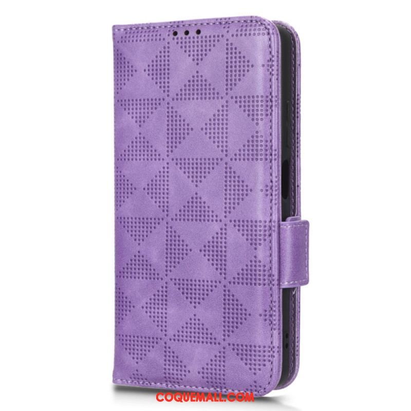 Housse Xiaomi Redmi Note 12 Pro Plus Triangles avec Lanière