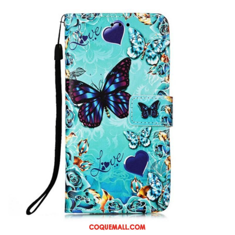 Housse iPhone 13 Mini Love Butterflies à Lanière