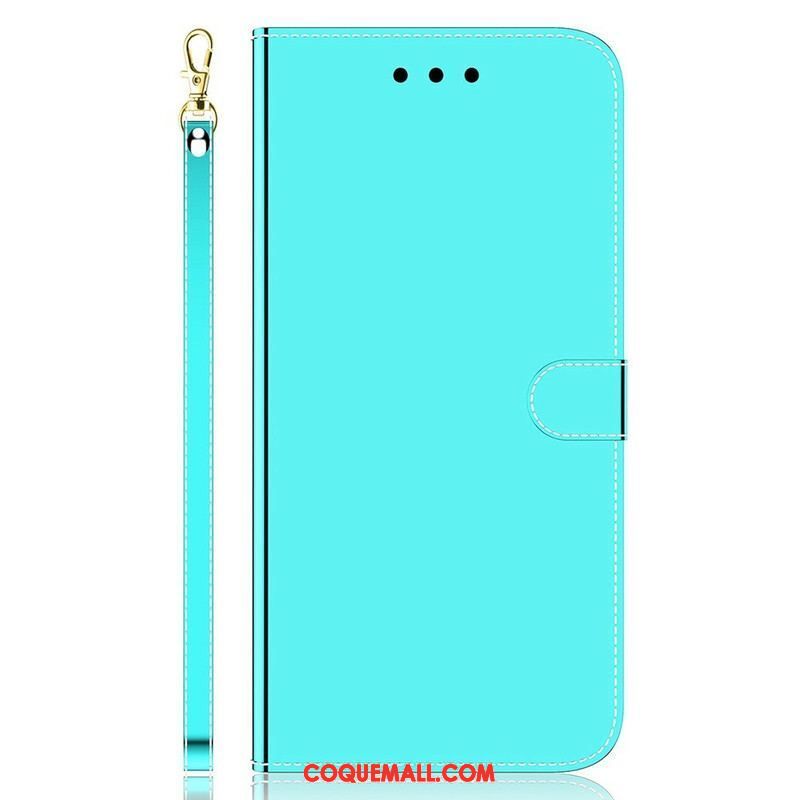 Housse iPhone 13 Mini Simili Cuir Couverture Miroir