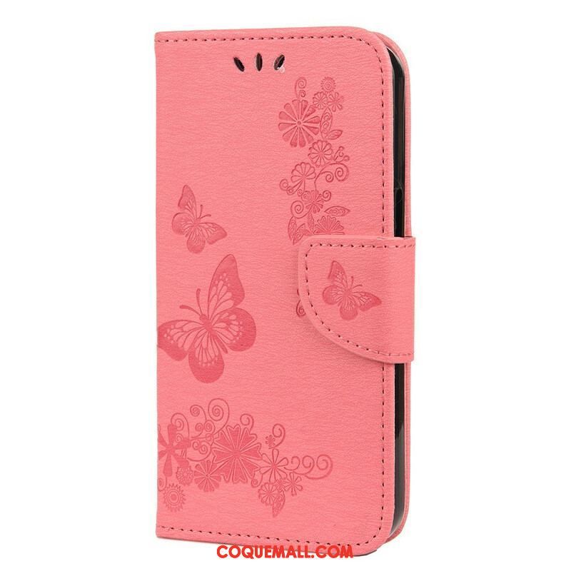 Housse iPhone 13 Mini Splendides Papillons à Lanière