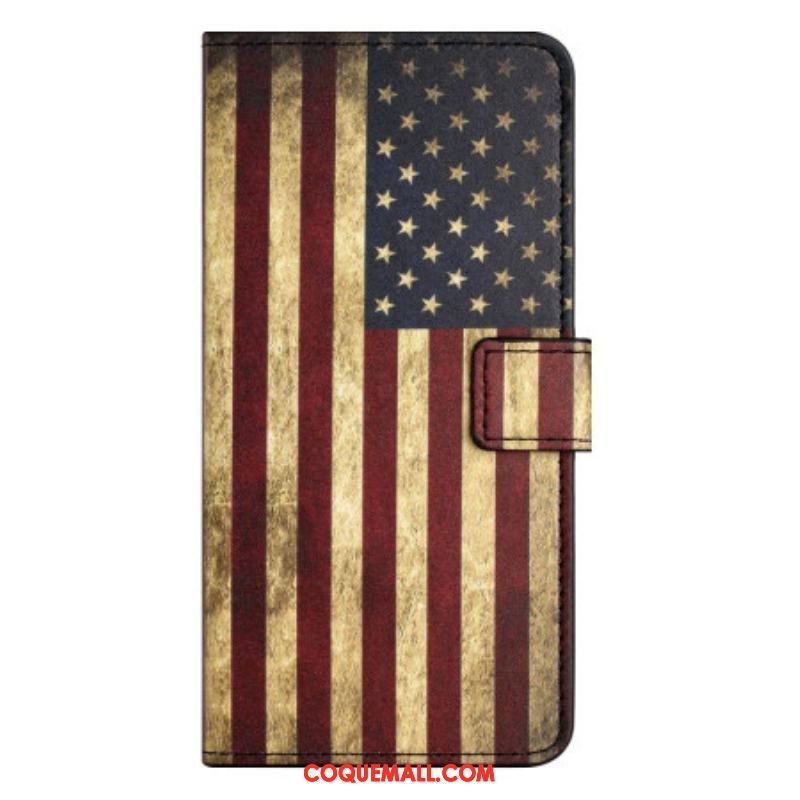 Housse iPhone 14 Drapeau Américain Vintage