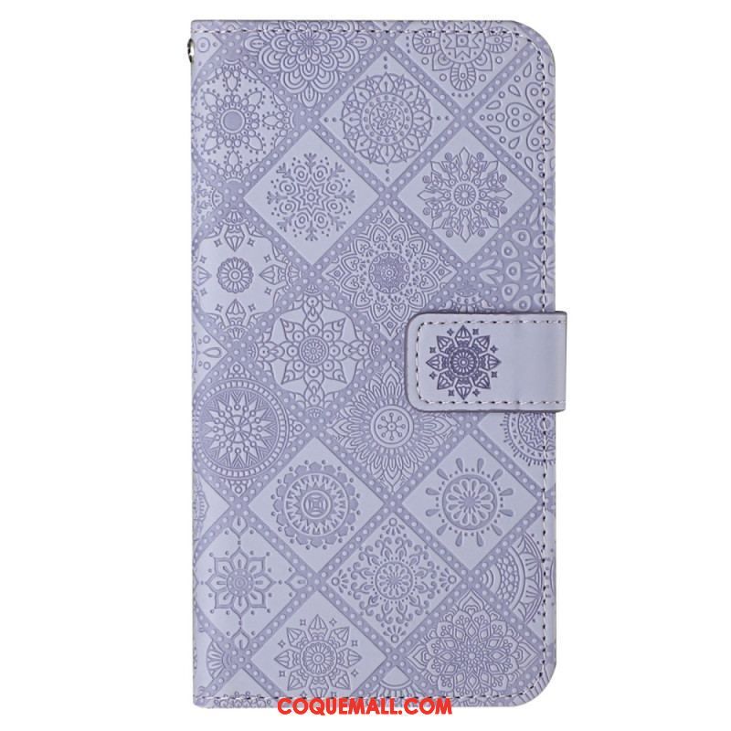 Housse iPhone 14 Motif Tapisserie à Lanière