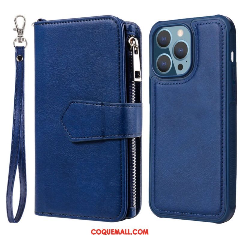 Housse iPhone 14 Pro Max Portefeuille avec Coque Détachable