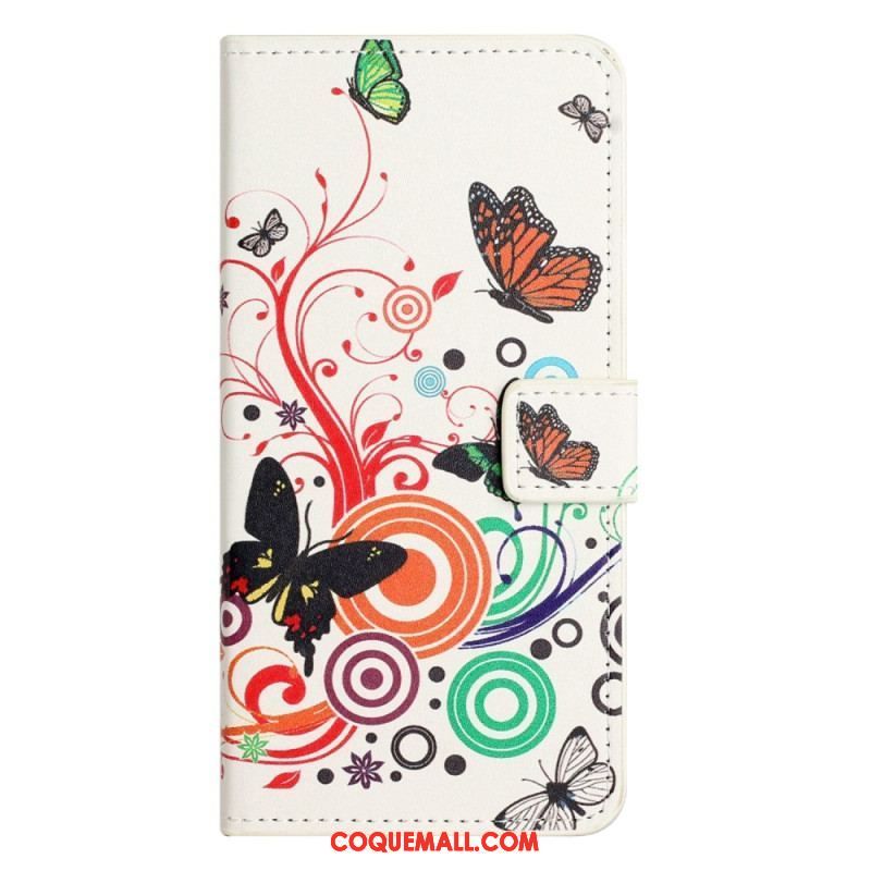 Housse iPhone 14 Pro Papillons Noirs et Blancs