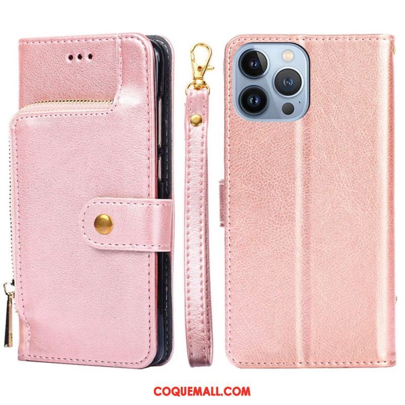 Housse iPhone 14 Pro Porte-Monnaie Zippé