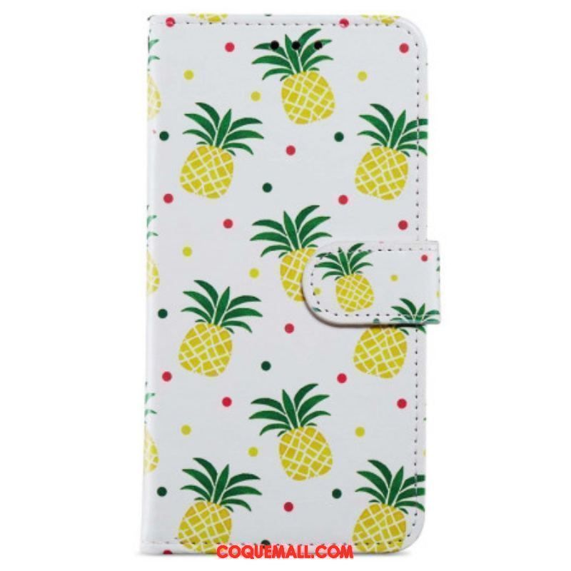 Housse iPhone 15 Ananas à Lanière