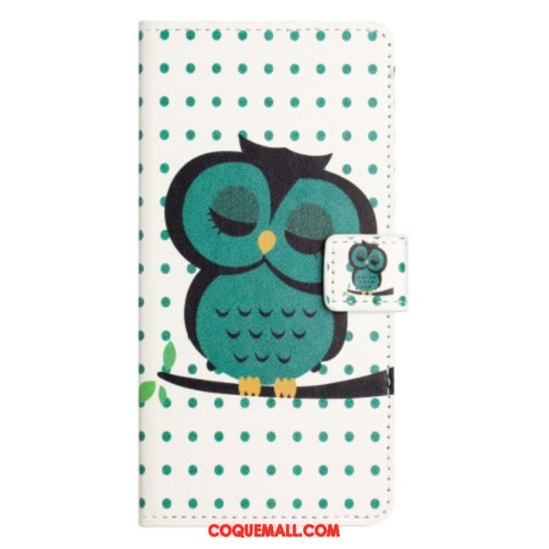 Housse iPhone 15 Hibou Endormi