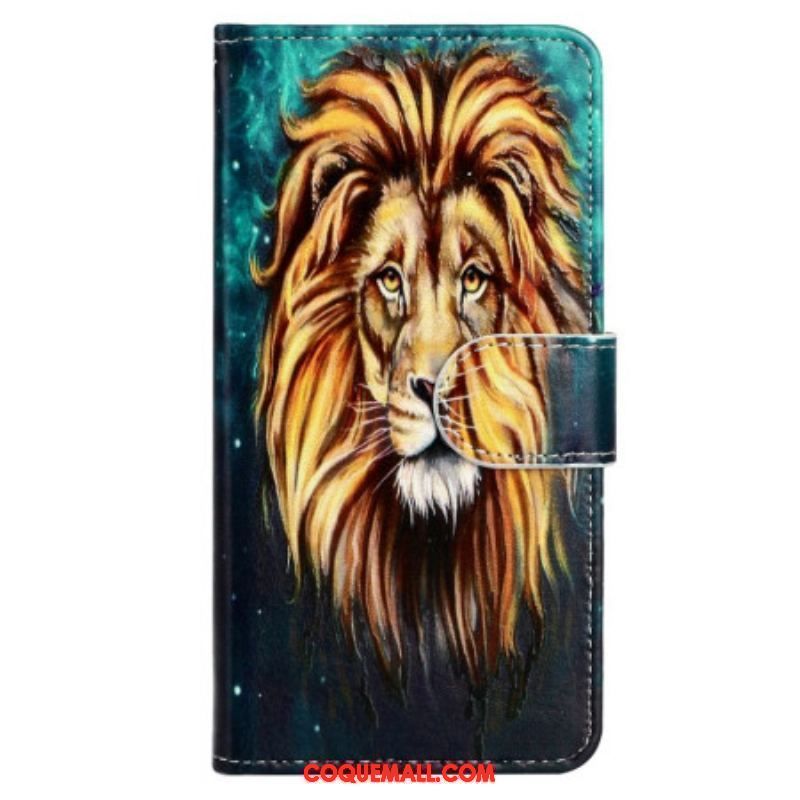 Housse iPhone 15 Lion Graphique à Lanière