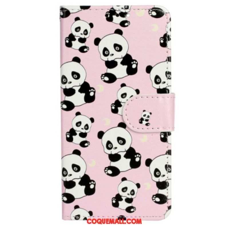 Housse iPhone 15 Petits Pandas à Lanière