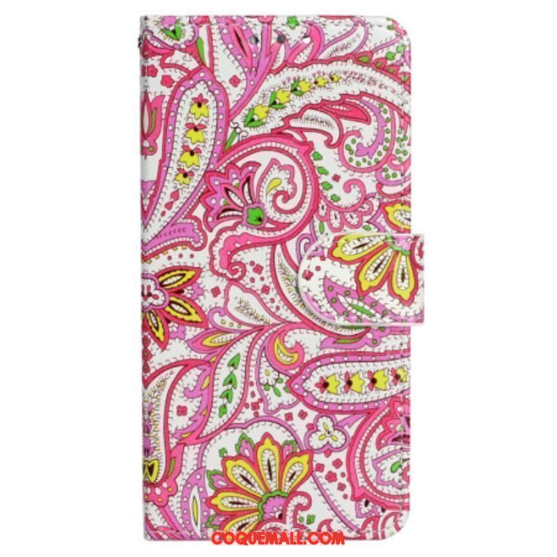 Housse iPhone 15 Plus Motif Coloré à Lanière