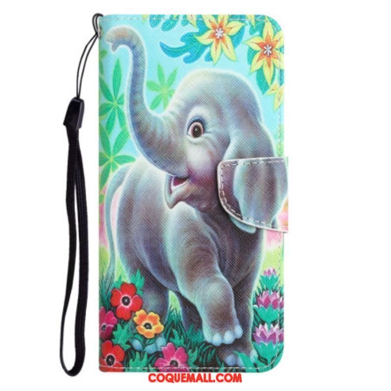 Housse iPhone 15 Promenade d'Éléphant à Lanière