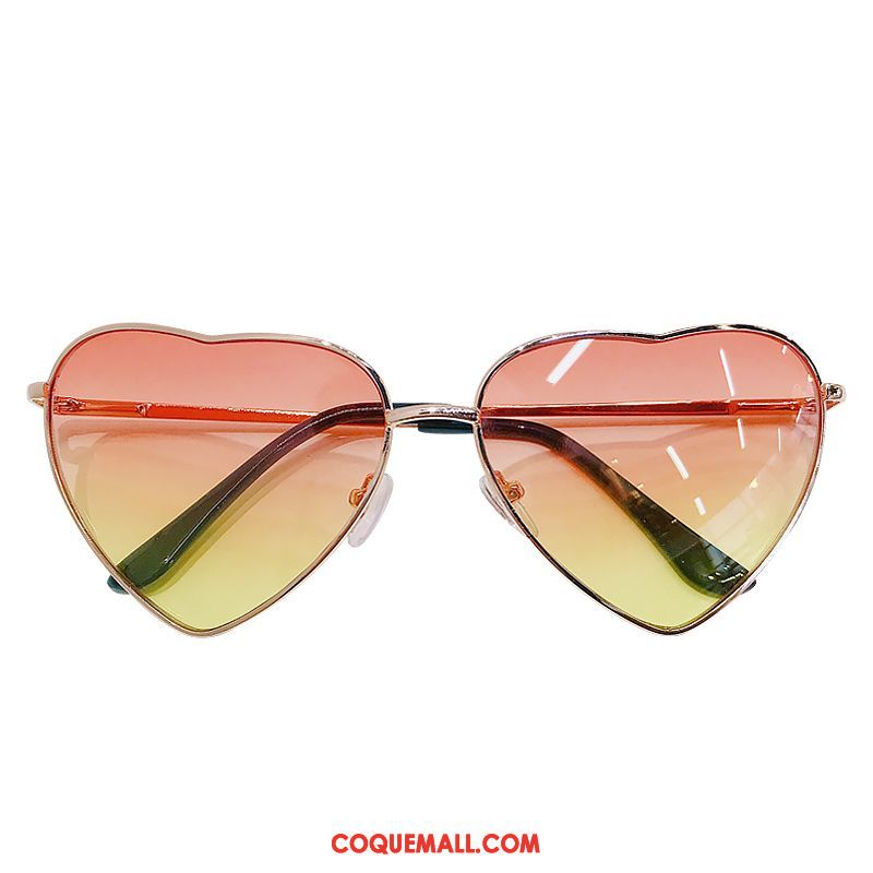 Lunettes De Soleil Femme Amour Rétro Dégradé, Lunettes De Soleil Cœur Réseau