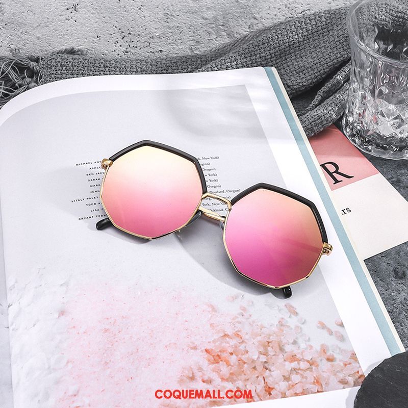 Lunettes De Soleil Femme Tendance Irrégulier Rose, Lunettes De Soleil Anis Étoilé Visage Rond