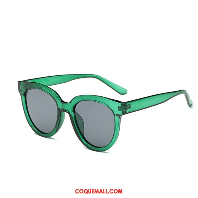 Lunettes De Soleil Femme Vert Foncé Gros Visage Rond, Lunettes De Soleil Rétro