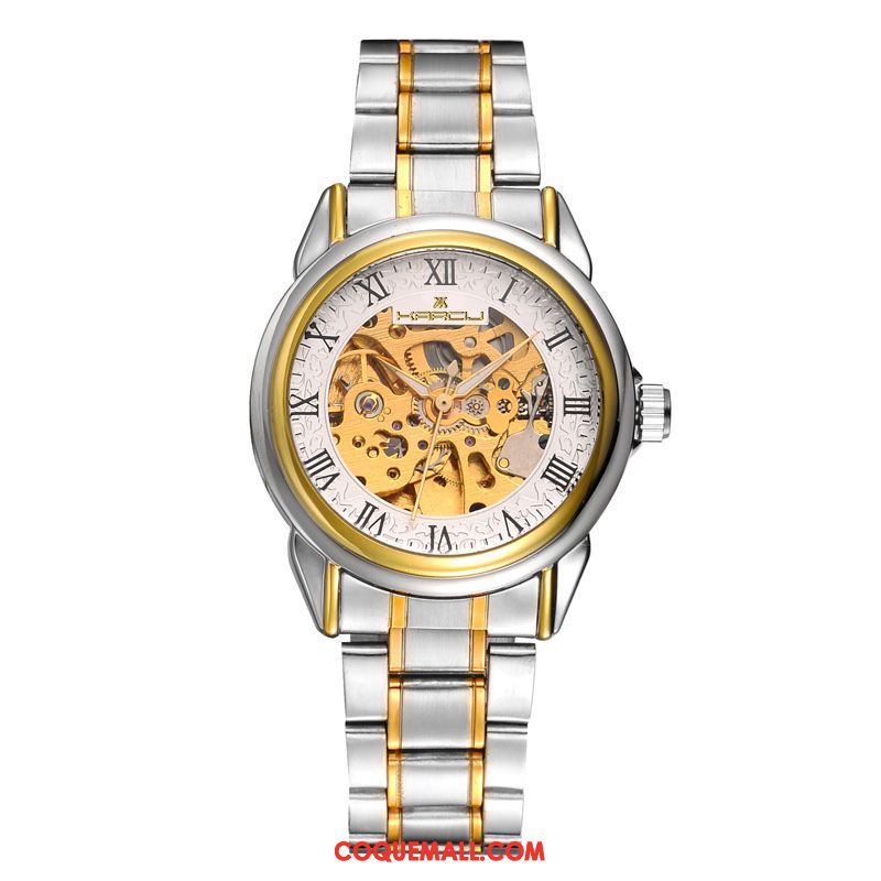 Montre Homme Femme Automatique Authentique, Montre Mode Creux Gold