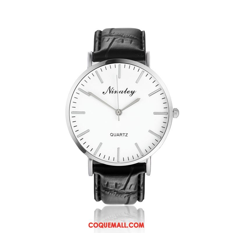 Montre Homme Mode Simple Blanc, Montre Étudiant Le Nouveau