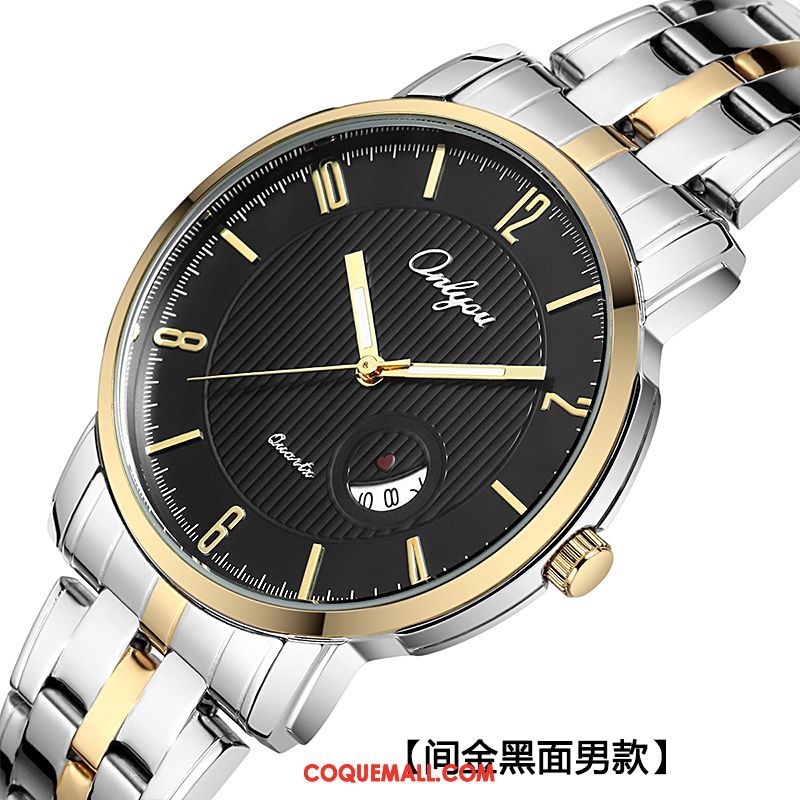 Montre Homme Simple Entreprise Classique, Montre Mode Étanche Gold