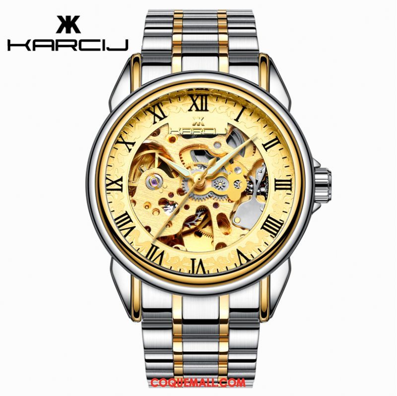 Montre Homme Étanche Étudiant Creux, Montre Lumineux Montre À Bracelet Gold