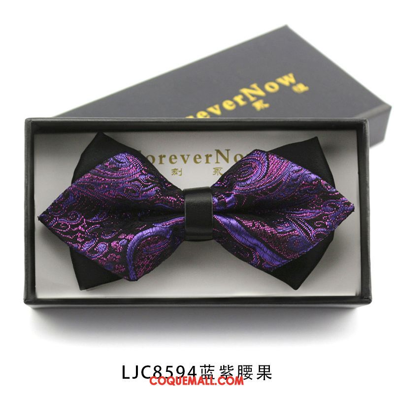 Nœud Papillon Homme Mode Violet Rouge, Nœud Papillon Marier