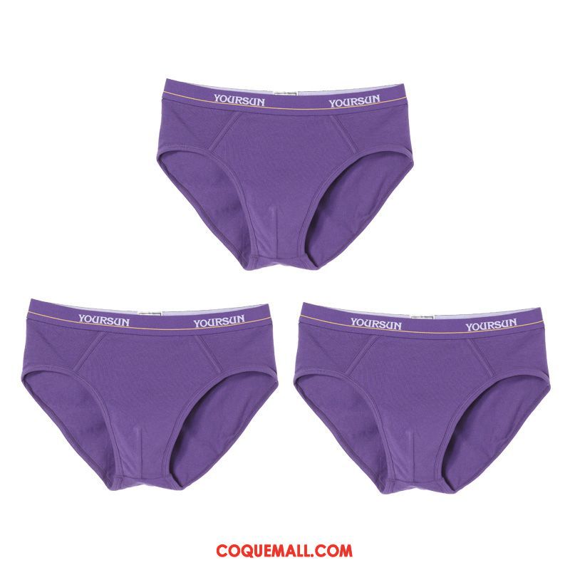 Shorty Homme Élasticité Pure Couleur Violet, Shorty Simple Triangle Dunkel