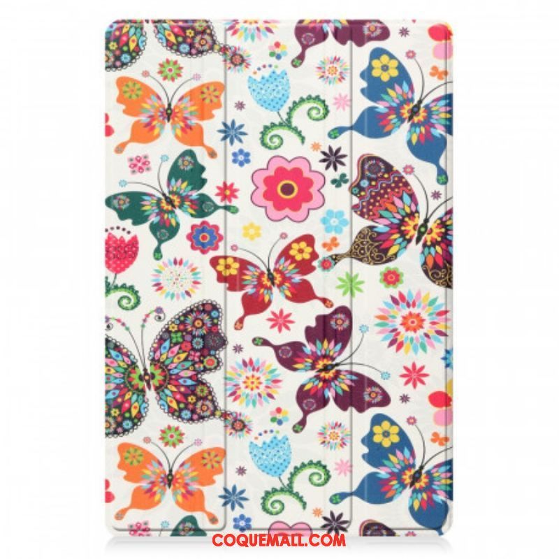 Smart Case Samsung Galaxy Tab A8 (2021) Renforcée Papillons et Fleurs