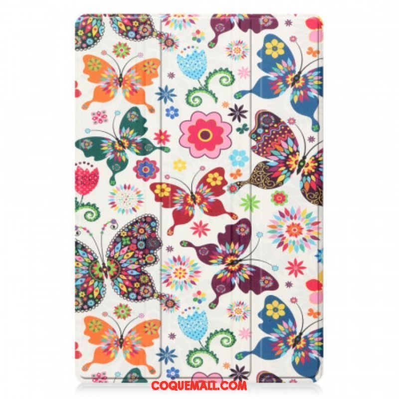 Smart Case Samsung Galaxy Tab A8 (2021) Renforcée Papillons et Fleurs