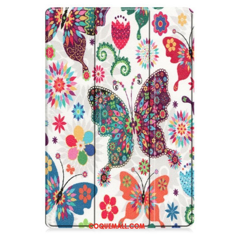 Smart Case Samsung Galaxy Tab S7 FE Porte-Stylet Fleurs Vintages