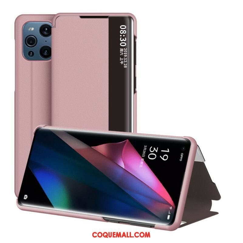 View Cover Oppo Find X3 / X3 Pro Simili Cuir Texturé