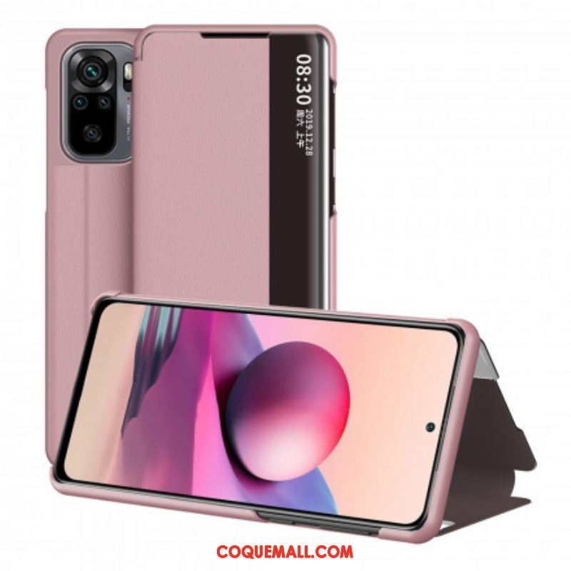 View Cover Xiaomi Redmi Note 10/10S/Poco M5s Simili Cuir Premium