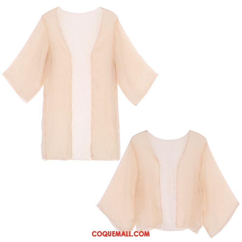 Vêtement Anti Uv Femme Rose Manteau Petit, Vêtement Anti Uv Mince Crème Solaire Beige Farbe