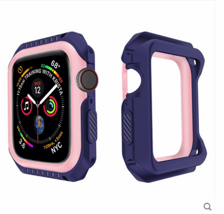 Étui Apple Watch Series 1 Silicone Protection Incassable, Coque Apple Watch Series 1 Border Bleu