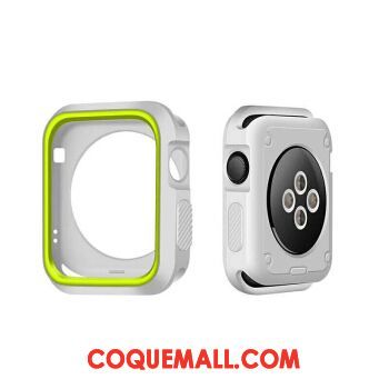 Étui Apple Watch Series 2 Bicolore Protection Silicone, Coque Apple Watch Series 2 Vert Blanc