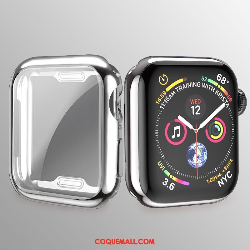 Étui Apple Watch Series 3 Tout Compris Membrane Très Mince, Coque Apple Watch Series 3 Silicone Argent