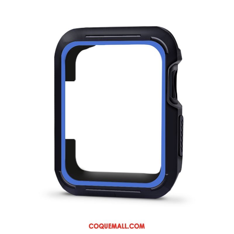 Étui Apple Watch Series 4 Bleu Silicone Protection, Coque Apple Watch Series 4 Bicolore