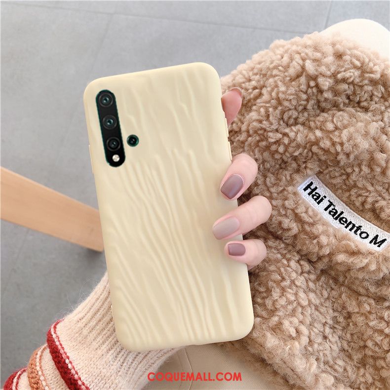 Étui Honor 20 Plissé Créatif Simple, Coque Honor 20 Tout Compris Fluide Doux Beige