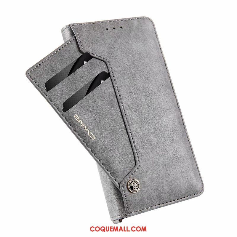 Étui Honor 20 Pro Carte En Cuir Protection, Coque Honor 20 Pro Téléphone Portable Gris