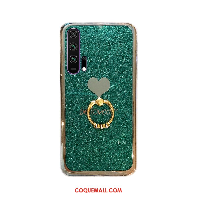 Étui Honor 20 Pro Placage Vert Rose, Coque Honor 20 Pro Anneau Téléphone Portable