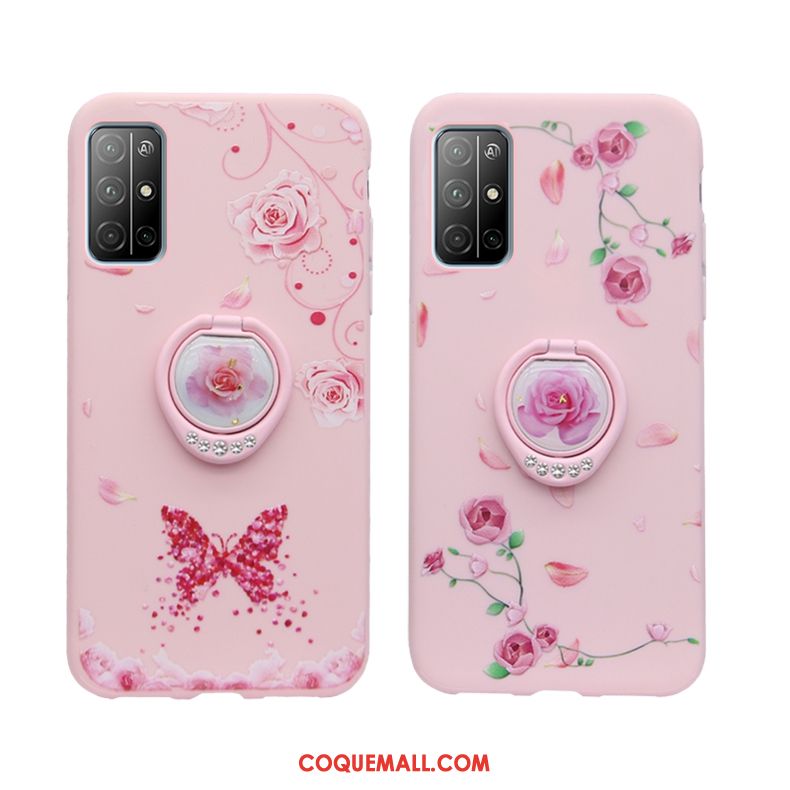 Étui Honor 30s Silicone Marque De Tendance Rose, Coque Honor 30s Net Rouge Très Mince