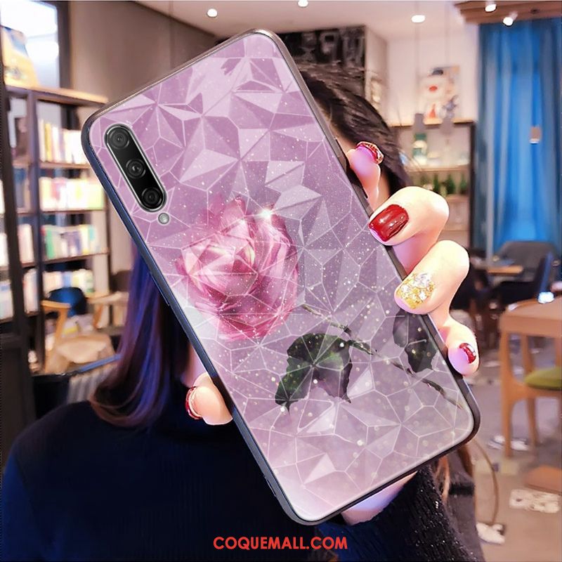 Étui Honor 9x Pro Modèle Fleurie Violet Protection, Coque Honor 9x Pro Cœur Losange