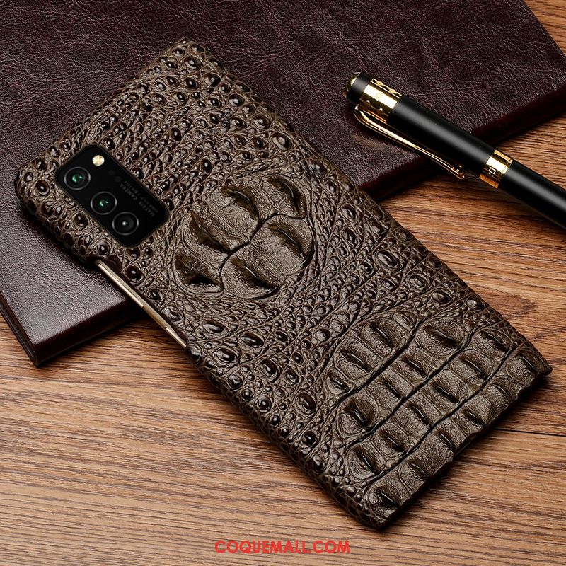 Étui Honor View30 Incassable Crocodile Modèle Qualité, Coque Honor View30 Personnalisé Luxe Braun