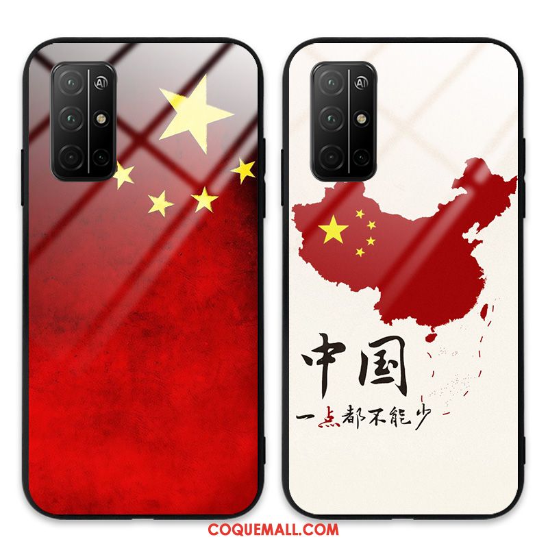 Étui Honor View30 Pro Blanc Téléphone Portable Difficile, Coque Honor View30 Pro Verre Style Chinois