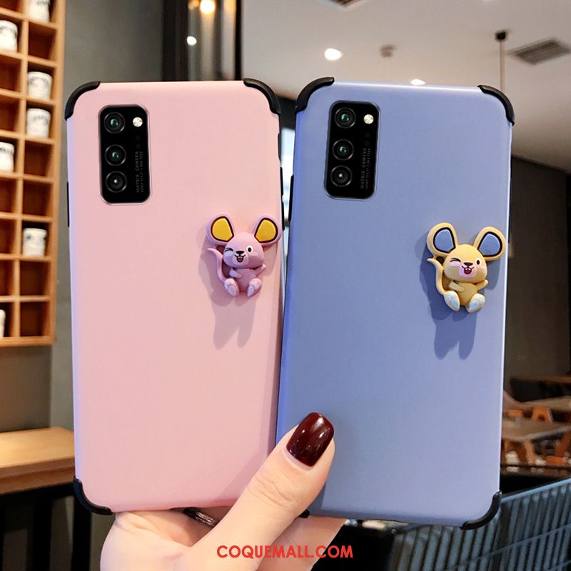 Étui Honor View30 Pro Dessin Animé Protection Silicone, Coque Honor View30 Pro Net Rouge Délavé En Daim