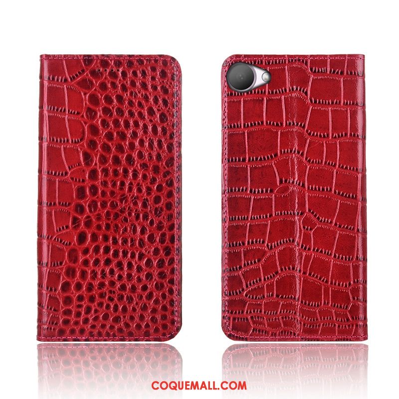 Étui Htc Desire 12 Incassable Cuir Véritable Crocodile, Coque Htc Desire 12 Fluide Doux Téléphone Portable