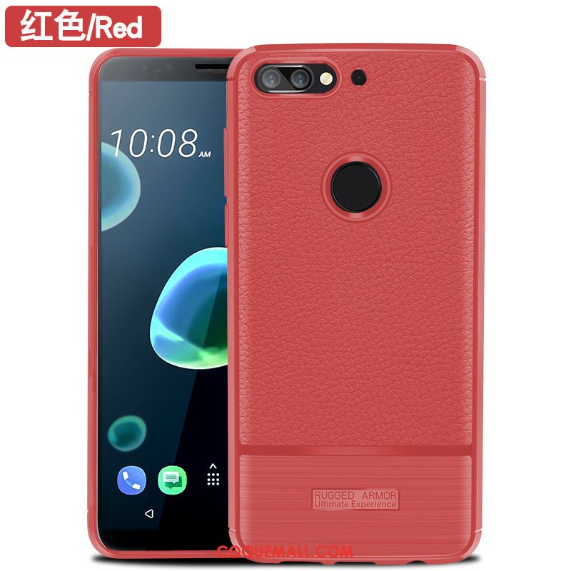 Étui Htc Desire 12+ Protection Pu Rouge, Coque Htc Desire 12+ Litchi Nouveau