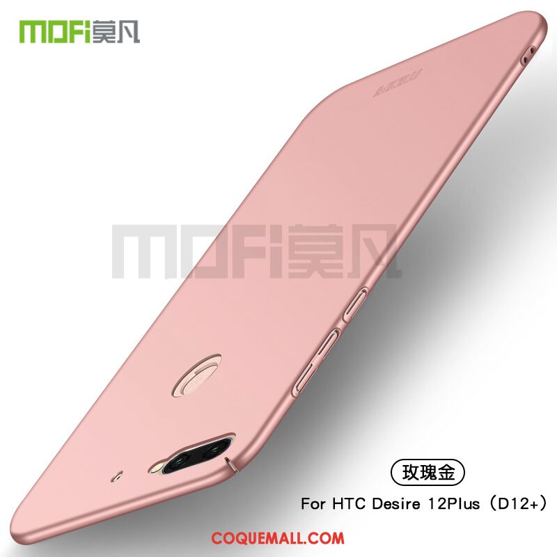 Étui Htc Desire 12+ Très Mince Délavé En Daim Or Rose, Coque Htc Desire 12+ Incassable Tout Compris