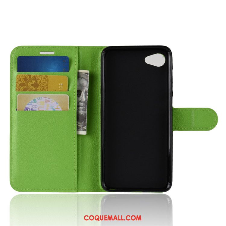 Étui Htc Desire 12 Étui En Cuir Téléphone Portable Carte, Coque Htc Desire 12 Vert Portefeuille