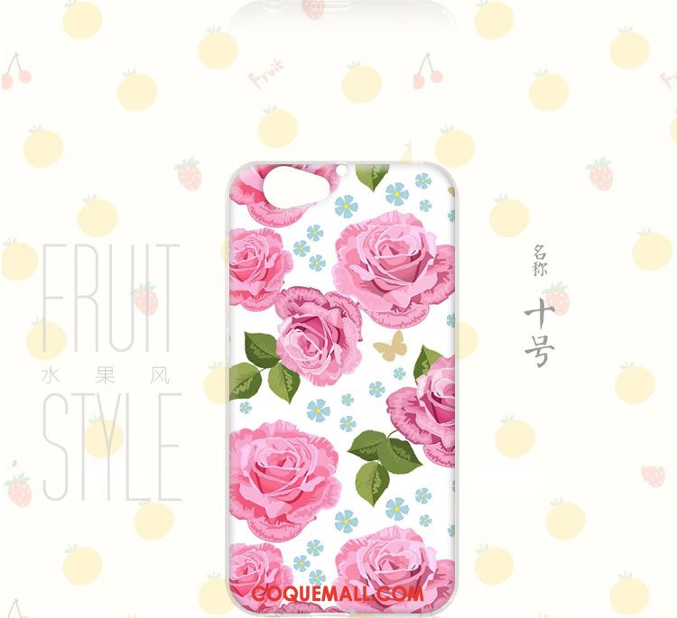 Étui Htc One A9s Incassable Rose Bordure, Coque Htc One A9s Peinture Téléphone Portable